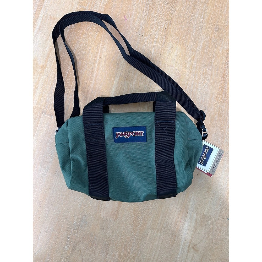 JanSport Weekender Mini Duffel Bag Cargo Green Crossbody Canvas Outdoor NEW
